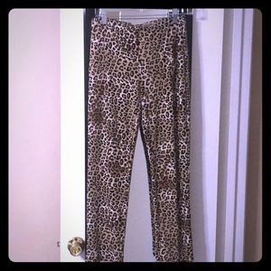 Leopard print work pants